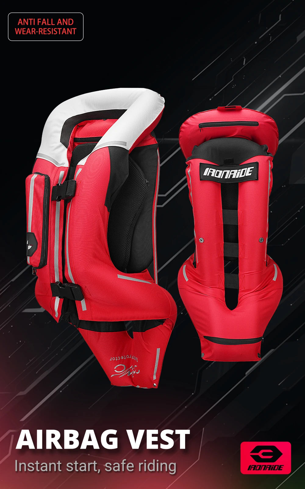 Motorcycle Airbag Vest – CE Certified Body Armor with Rapid Inflation System