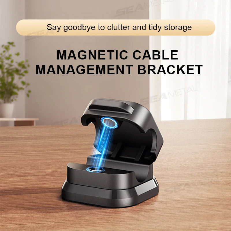 SEAMETAL Magnetic Cable Holder Clips – Self-Adhesive Cord Organizer for Car, Home & Office (10pcs)