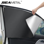 SEAMETAL Magnetic Car Side Window Sun Shade Curtain – UV Reflective Privacy Cover (2pcs)