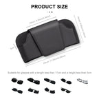 SEAMETAL Car Sun Visor Glasses Holder – Premium Cowhide & Suede Sunglasses Storage Case