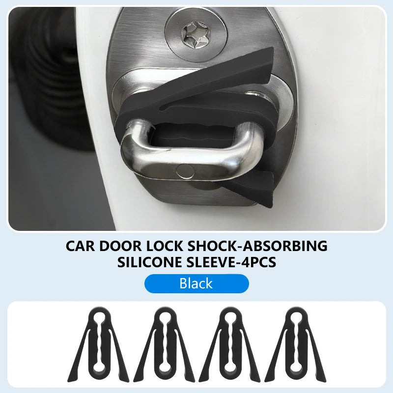 SEAMETAL Car Door Shock Absorber Pads – Silicone Anti-Vibration Soundproof Damper Cushion (4pcs)