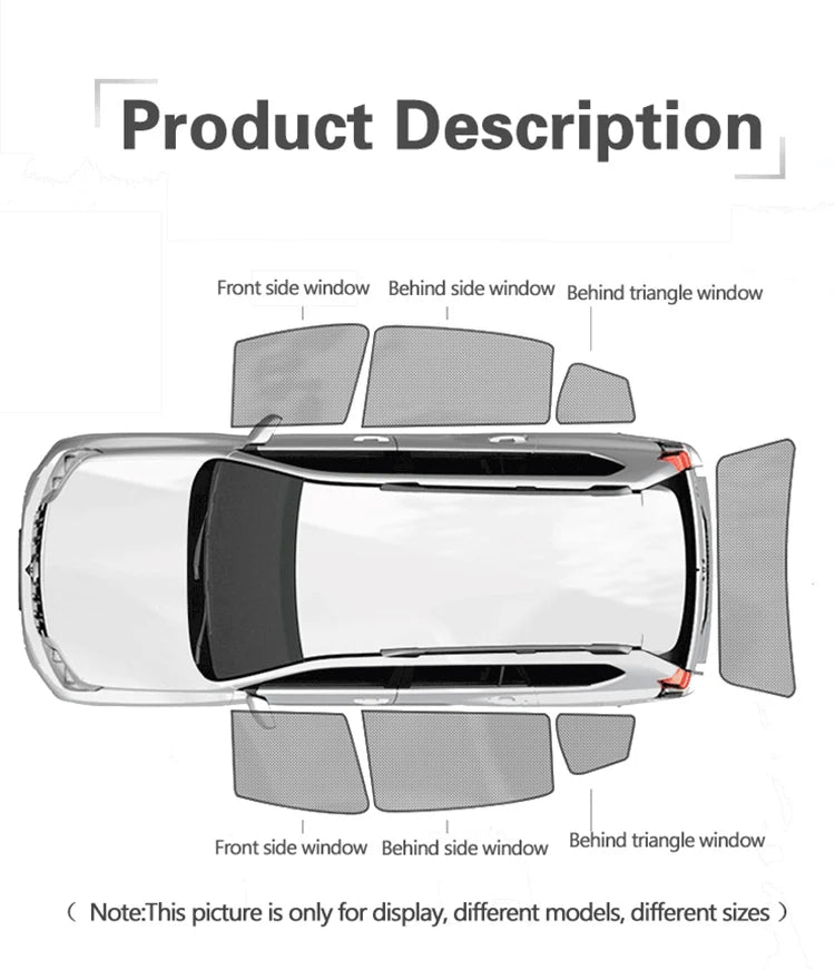Ford Mustang Mach-E Magnetic Sunshade Set – Front, Rear & Side Windows (2021–2024)