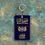 France Travel Passport Yemen Oman Custom Access Card Case Leather Card Holder Keychain Key Ring Transportation Card Case Gifts