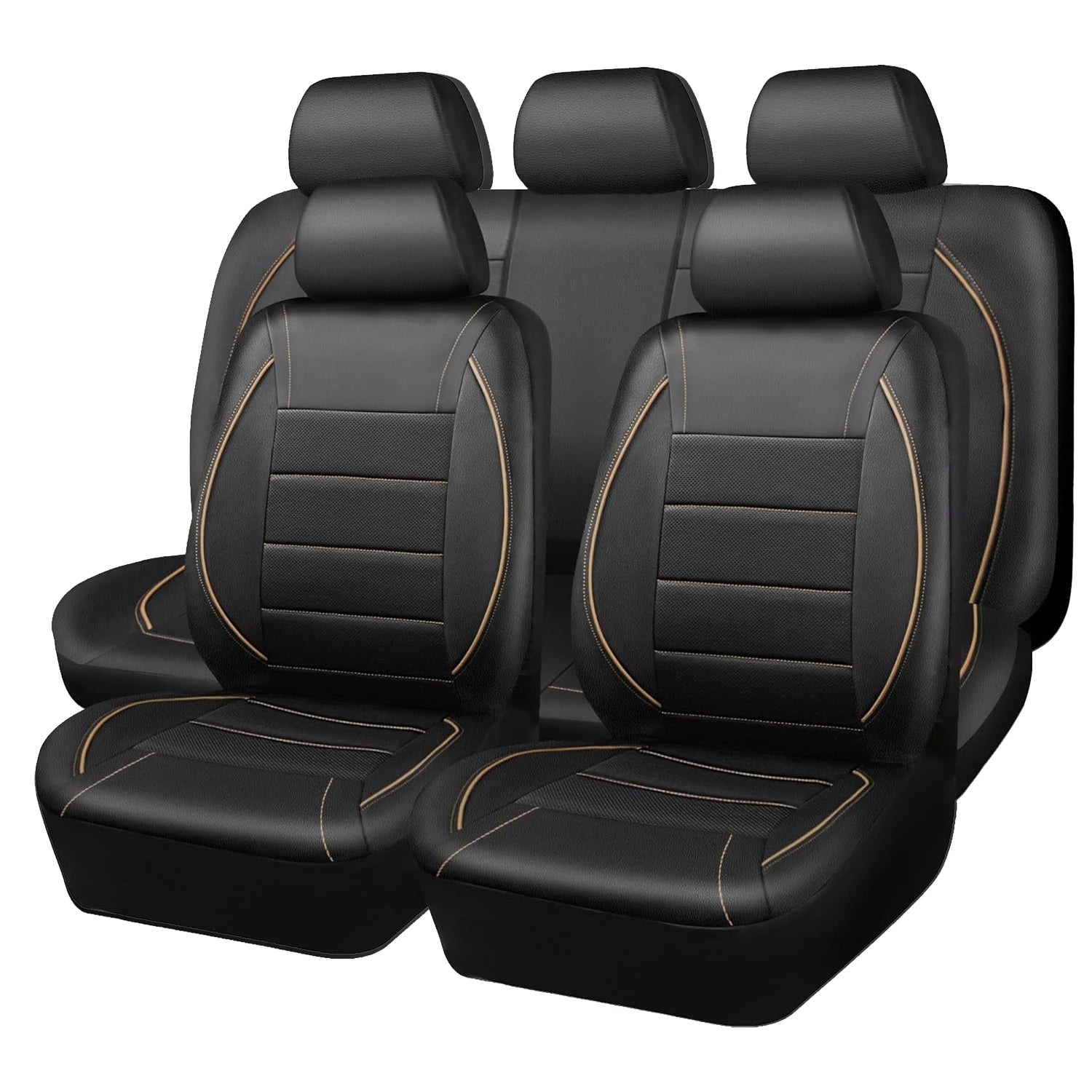 Universal PVC Leather Car Seat Covers – 9-Piece Full Set for 5-Seater Cars (Front & Rear)
