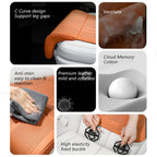 SEAMETAL Car Seat Cushion with Leg Support – Breathable Leather Extension Pad for Long Drives