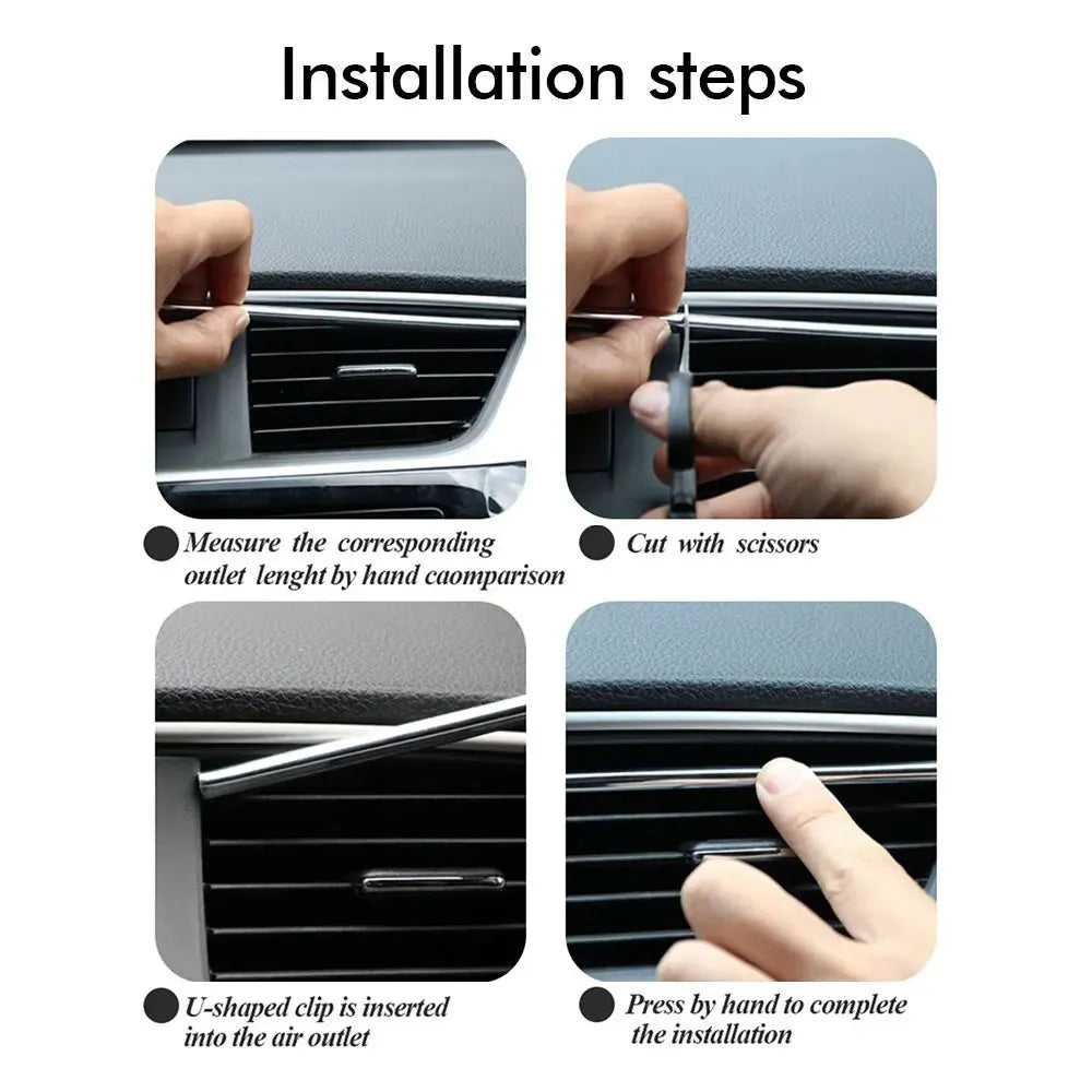 Car Air Vent Trim Strip – U-Shape Moulding & Door Edge Protector (10Pcs, 20cm)