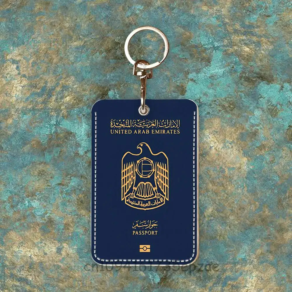 France Travel Passport Yemen Oman Custom Access Card Case Leather Card Holder Keychain Key Ring Transportation Card Case Gifts