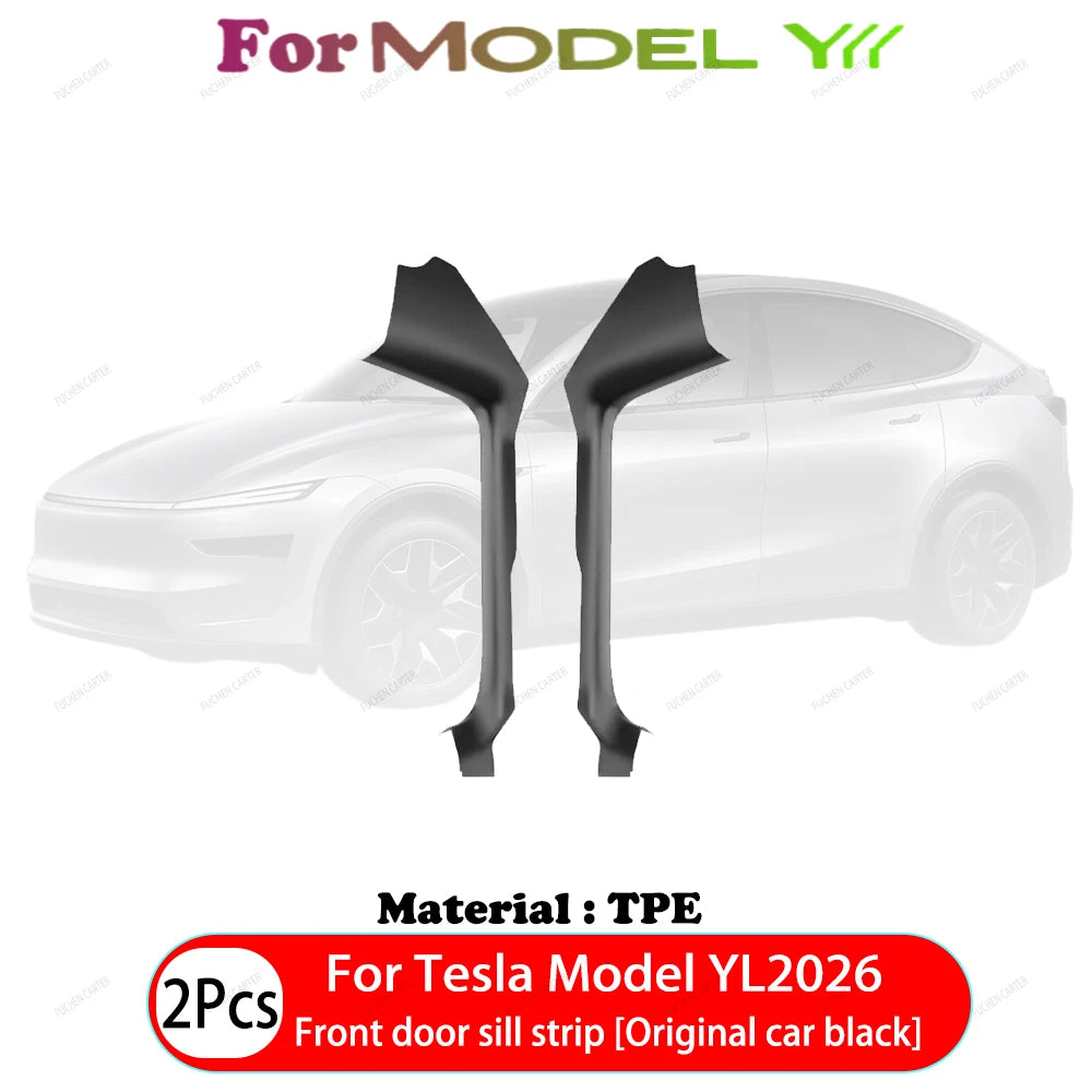 For Tesla Model YL 2026 TPE Front Rear Door Sill Protector Threshold Strip Waterproof Anti-kick Guard Panel Interior Accessories