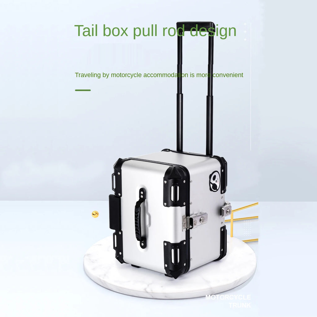 Motorcycle Trunk 45L Aluminum Alloy Pull Rod Luggage Box
