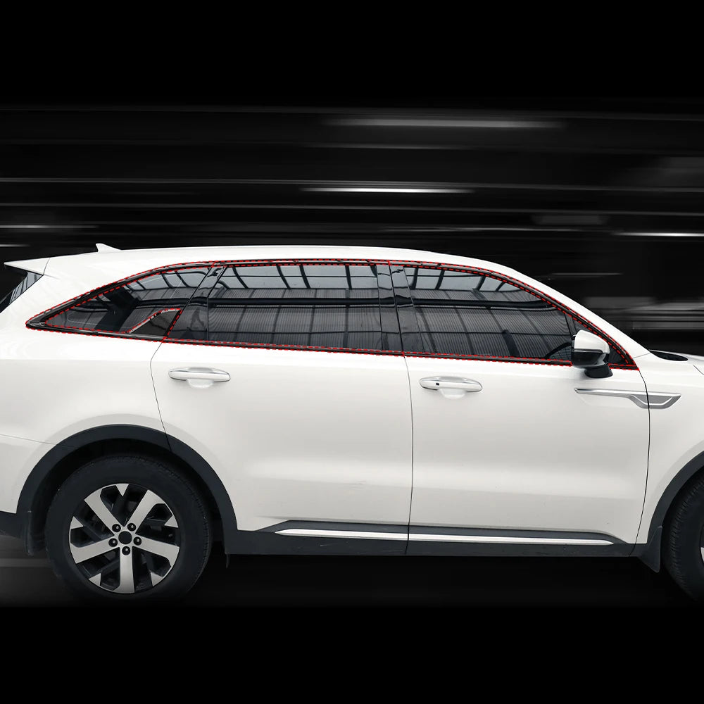 Kia Sorento MQ4 2021–2026 10PCS ABS Window & Door Panel Trim Strip Set