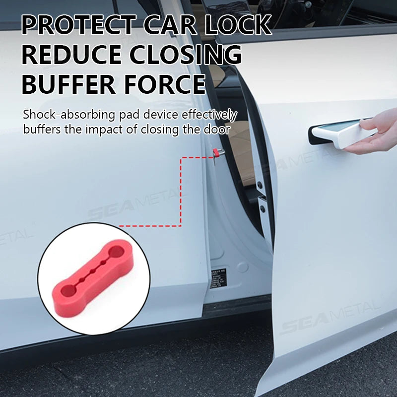 SEAMETAL Car Door Shock Absorber Pads – Silicone Anti-Vibration Soundproof Damper Cushion (4pcs)