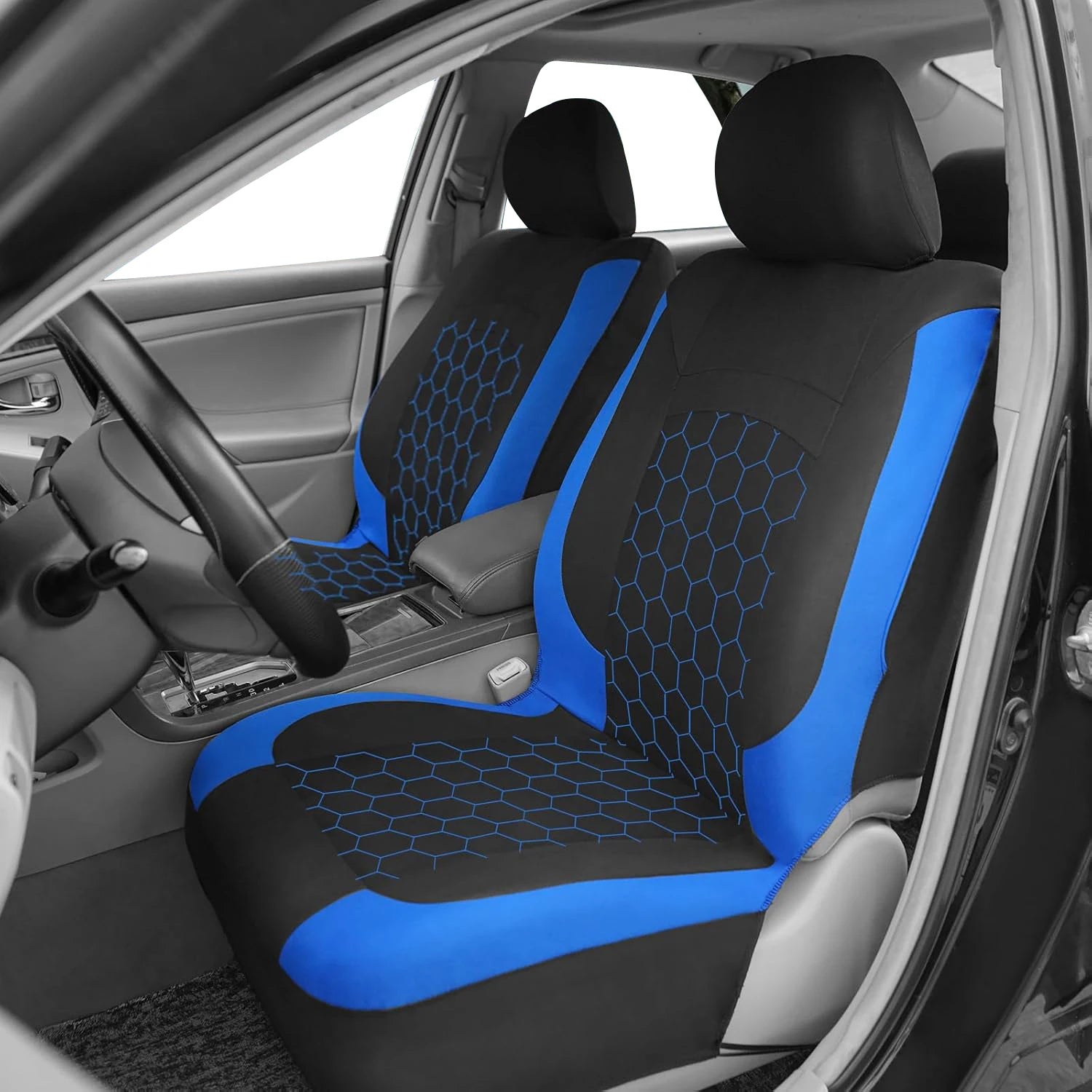 Universal Car Seat Covers Full Set – 9-Piece Breathable Polyester for 5-Seater Cars (Front & Rear)