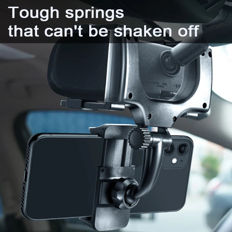 SEAMETAL Rearview Mirror Phone Holder – 360° Rotation Car Smartphone Navigation Mount