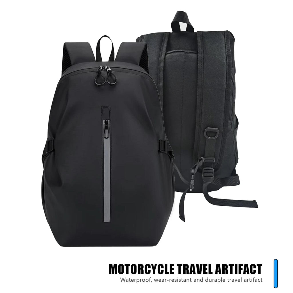 40L Motorcycle Helmet Backpack – Waterproof Riding Bag with Reflective Strip & Laptop Compartment