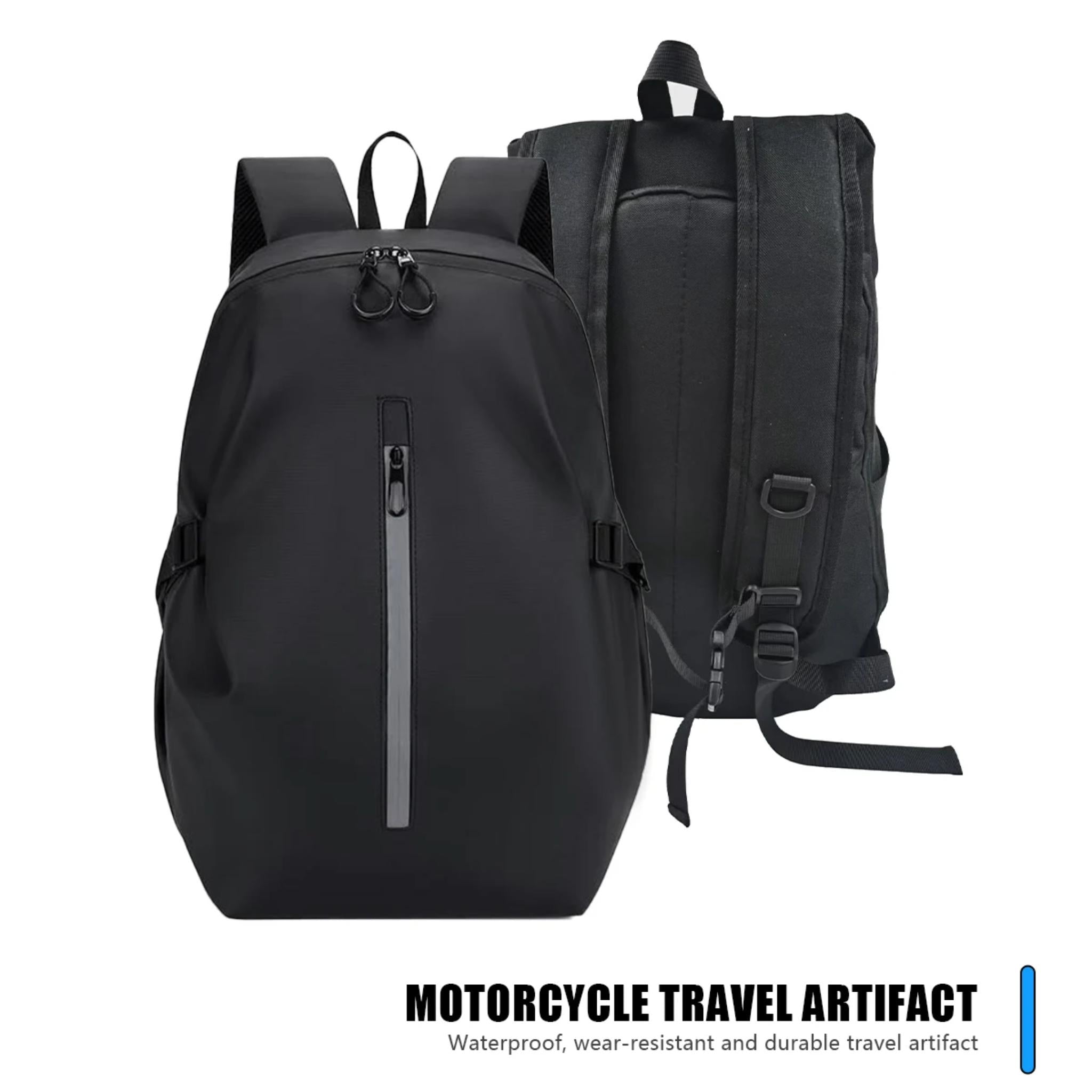 40L Motorcycle Helmet Backpack – Waterproof Riding Bag with Reflective Strip & Laptop Compartment