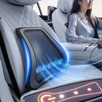 Car Cooling Lumbar Support Cushion | USB Fan Ice Silk Waist Pillow for Drivers