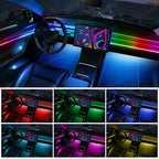 18-in-1 RGB Car Ambient Light Kit – 64 Colors, Bluetooth App Control, Symphony Streamer Interior LED Strips