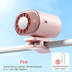 Car Clip on Air Conditioner 199 Speeds Adjustable 360° Rotation Semiconductor Cooling Fan Wide Clamp