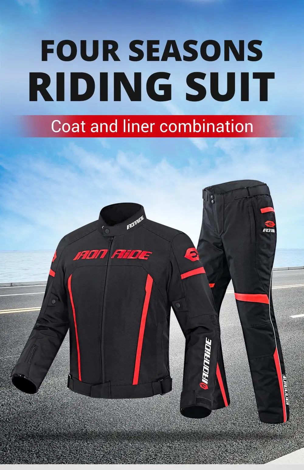 Waterproof Motorcycle Jacket & Pants Set with Protective Gear