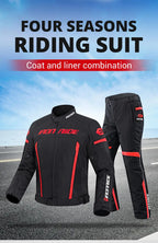 Waterproof Motorcycle Jacket & Pants Set with Protective Gear