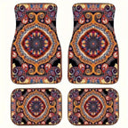 Retro Bohemian Car Floor Mats – 4Pcs Non-Slip Persian Carpet Set