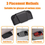 SEAMETAL Car Sun Visor Glasses Holder – Premium Cowhide & Suede Sunglasses Storage Case