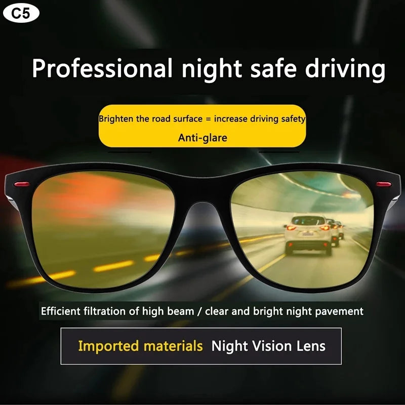 Polarized Night Vision Driving Sunglasses | UV400 PC Frame for Men