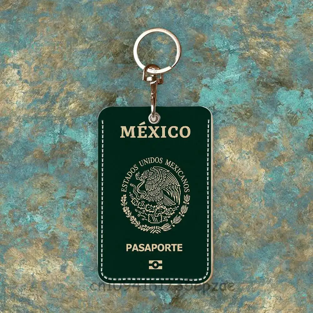 France Travel Passport Yemen Oman Custom Access Card Case Leather Card Holder Keychain Key Ring Transportation Card Case Gifts