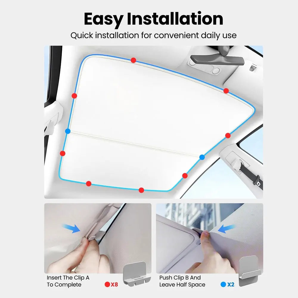 2pcs Sun Shades Roof for Tesla New Model 3 Y Juniper Launch Refresh Highland Sunshade UV Protect Skylight Film 2025 Accessories