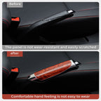 SEAMETAL Car Hand Brake Cover – Carbon Fiber & Mahogany ABS Parking Brake Protector (Universal)