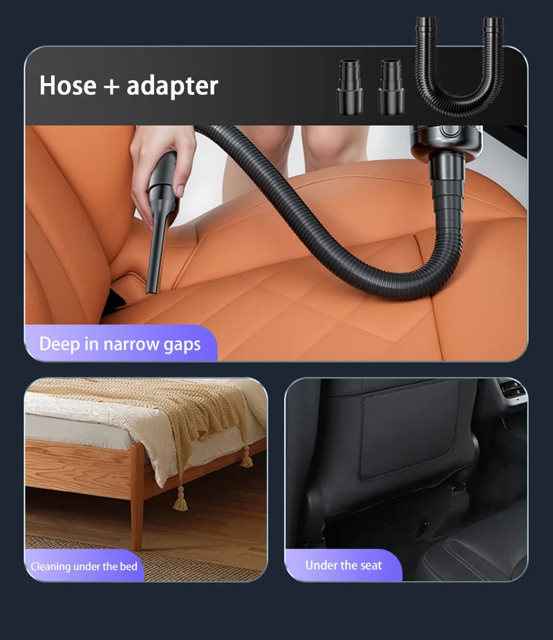 Car Vacuum Cleaner Wireless (Handheld) – Suction & Blowing, High Power