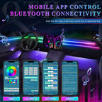 18-in-1 RGB Car Ambient Light Kit – 64 Colors, Bluetooth App Control, Symphony Streamer Interior LED Strips
