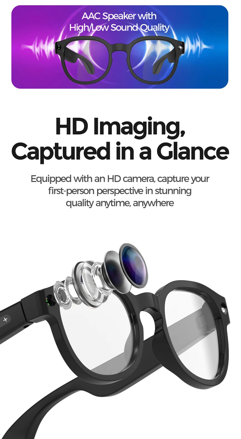 Xiaomi Smart AI Glasses 8MP HD 4K Shooting Camera Photo Video Voice Call Translation Waterproof Bluetooth AI Motorcycle Glasses