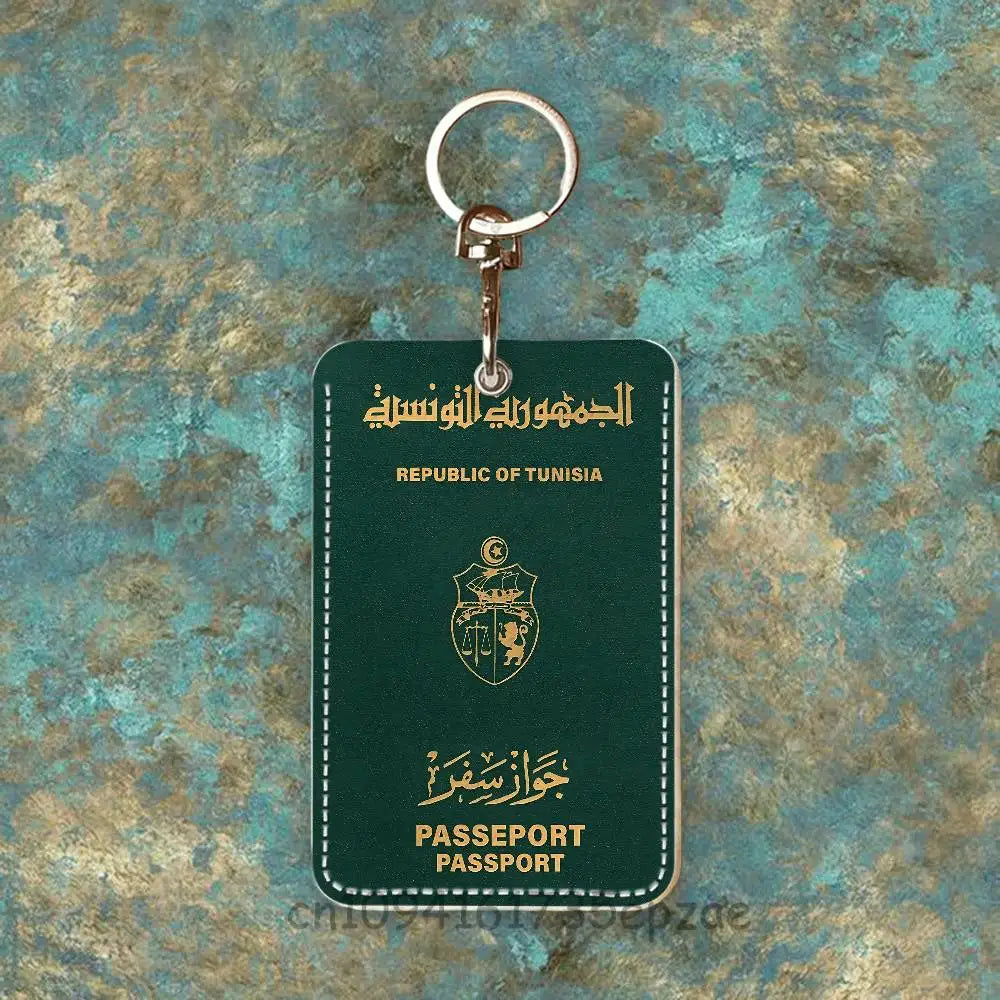 France Travel Passport Yemen Oman Custom Access Card Case Leather Card Holder Keychain Key Ring Transportation Card Case Gifts