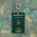 France Travel Passport Yemen Oman Custom Access Card Case Leather Card Holder Keychain Key Ring Transportation Card Case Gifts
