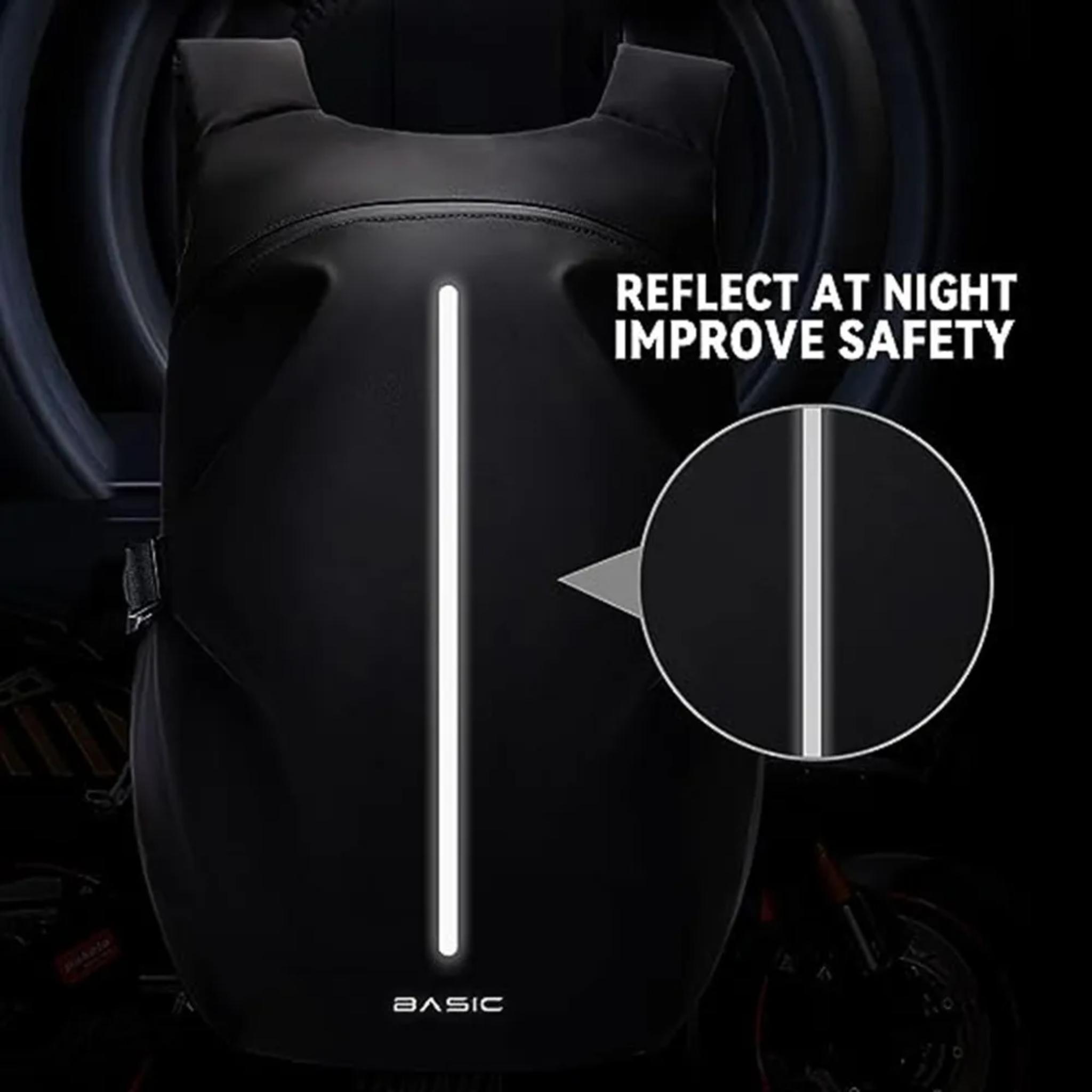 40L Motorcycle Helmet Backpack – Waterproof Riding Bag with Reflective Strip & Laptop Compartment