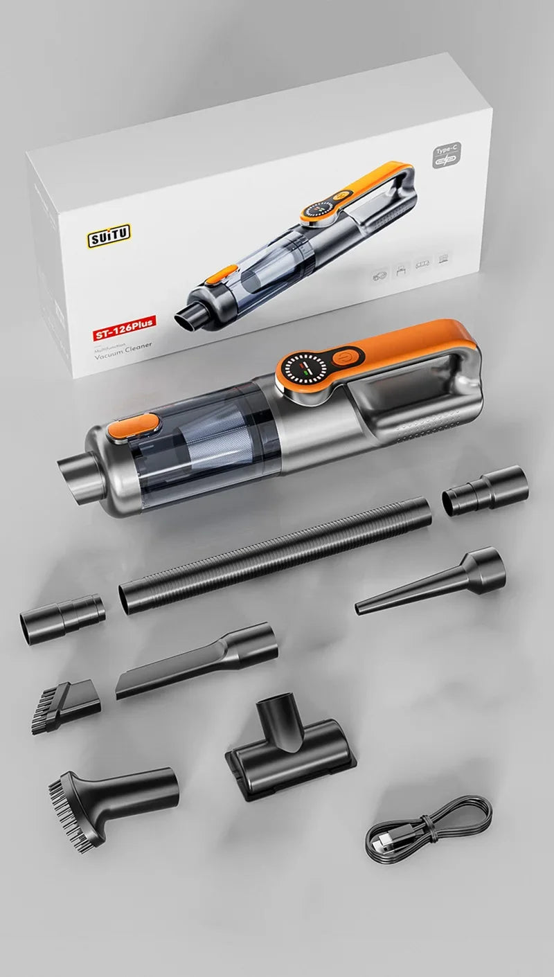 Car Vacuum Cleaner Wireless (Handheld) – Suction & Blowing, High Power