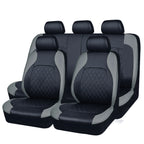 Quilted PU Leather Car Seat Covers – Full Set Waterproof Universal Fit for Sedan, SUV & Truck (Front & Rear)