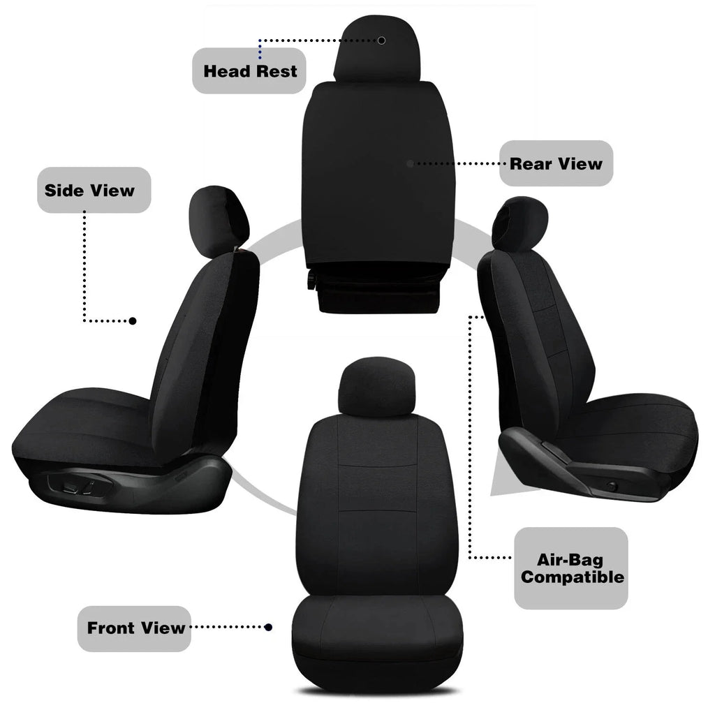 Universal Car Seat Covers Full Set – 9-Piece Breathable Polyester for 5-Seater Cars (Front & Rear)