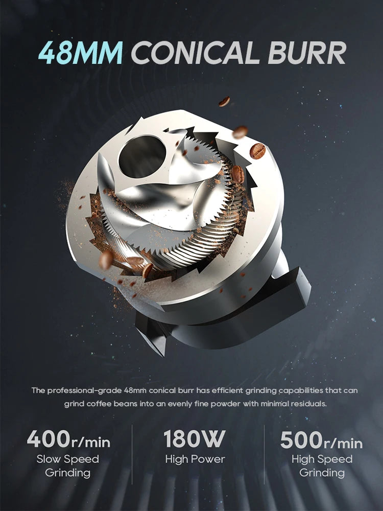 HiBREW G5 Electric Coffee Grinder | 48mm Conical Burr, Compact & Portable for Espresso & Turkish Coffee