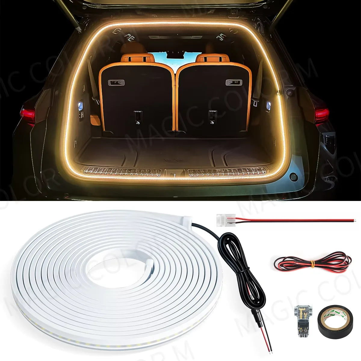 5M Car Trunk LED Light Strip – IP67 Waterproof Flexible Ambient Atmosphere Lamp 12V (Universal Fit)
