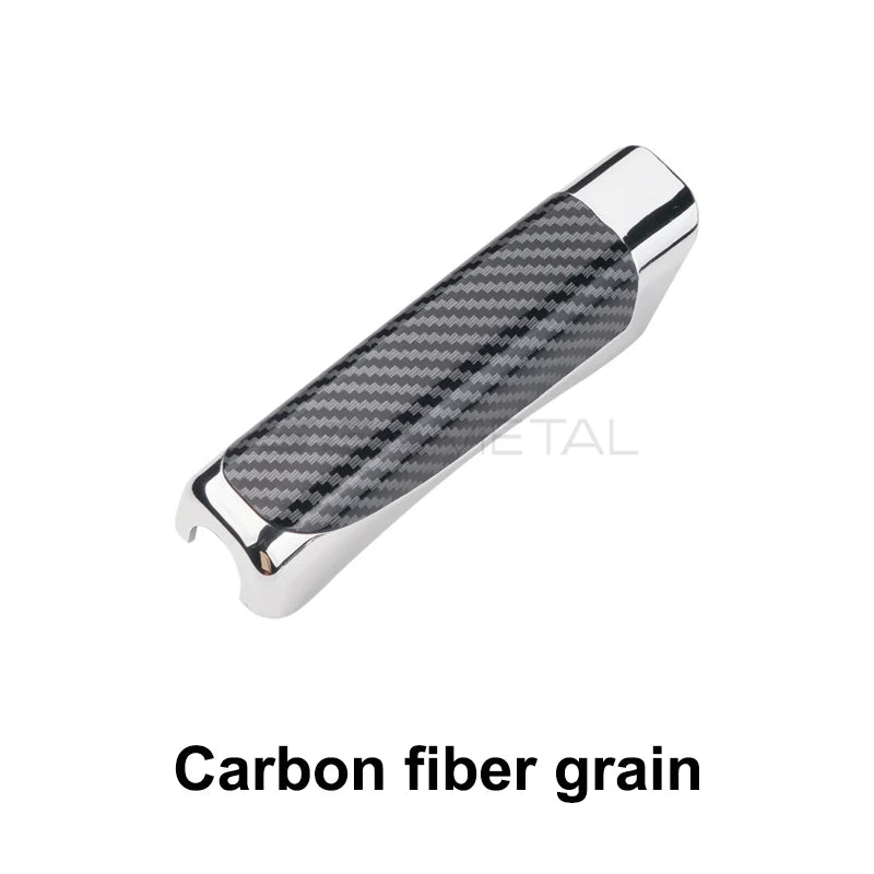 SEAMETAL Car Hand Brake Cover – Carbon Fiber & Mahogany ABS Parking Brake Protector (Universal)