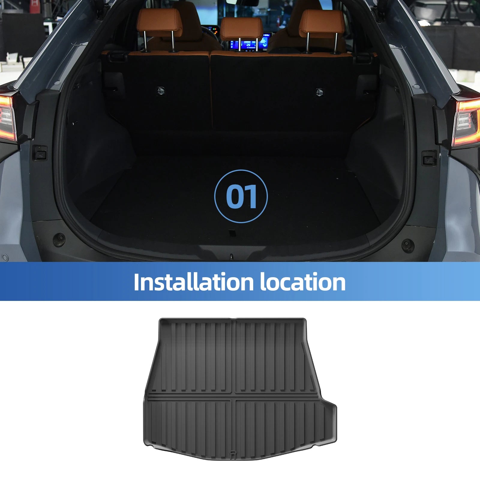 3D TPE Car Floor Mats for Subaru Solterra & Toyota BZ4X 2023–2025 (LHD) – Waterproof Cargo Liner Set