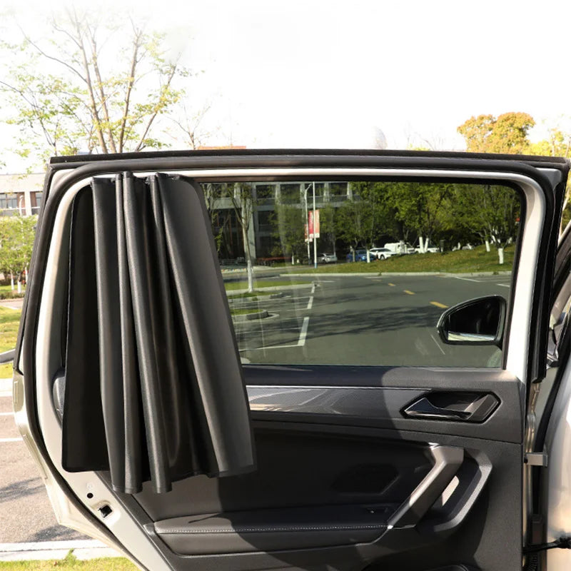 SEAMETAL Magnetic Car Side Window Sun Shade Curtain – UV Reflective Privacy Cover (2pcs)