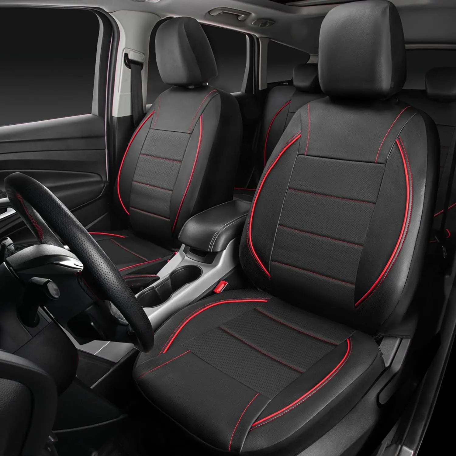 Universal PVC Leather Car Seat Covers – 9-Piece Full Set for 5-Seater Cars (Front & Rear)