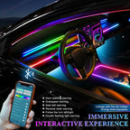 18-in-1 RGB Car Ambient Light Kit – 64 Colors, Bluetooth App Control, Symphony Streamer Interior LED Strips