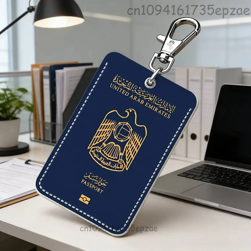 France Travel Passport Yemen Oman Custom Access Card Case Leather Card Holder Keychain Key Ring Transportation Card Case Gifts