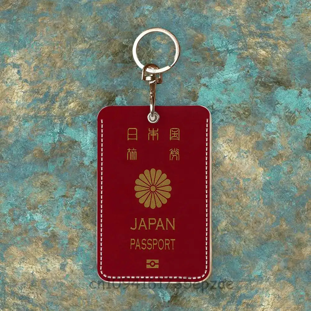 France Travel Passport Yemen Oman Custom Access Card Case Leather Card Holder Keychain Key Ring Transportation Card Case Gifts