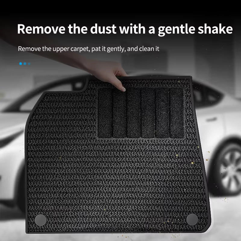 Tesla Model Y Highland 6PCS 3D TPE Floor Mats – Double Layer Waterproof Car Carpet