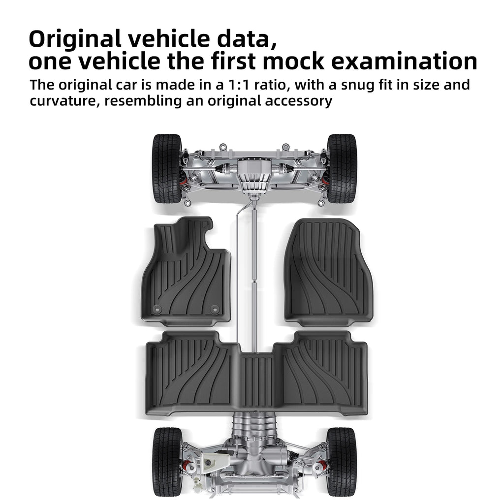 3D TPE Car Floor Mats for Subaru Solterra & Toyota BZ4X 2023–2025 (LHD) – Waterproof Cargo Liner Set